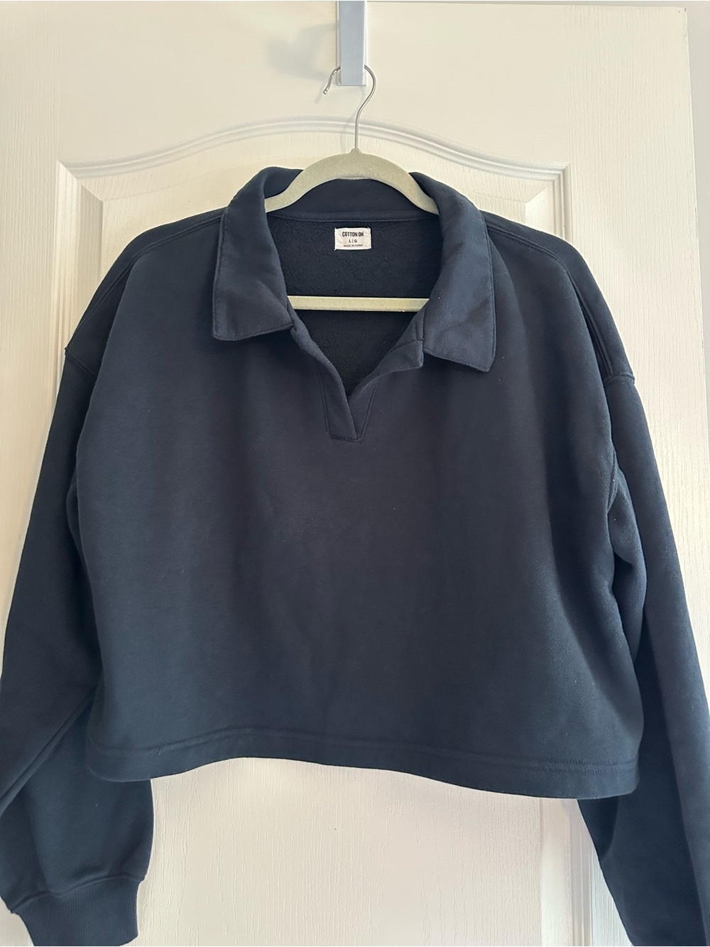 Cotton On Black V-Neck Collared Pullover